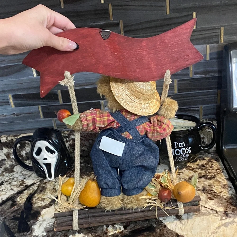 Welcome Bear Swing Decoration hanging country vintage fall door decor wreath